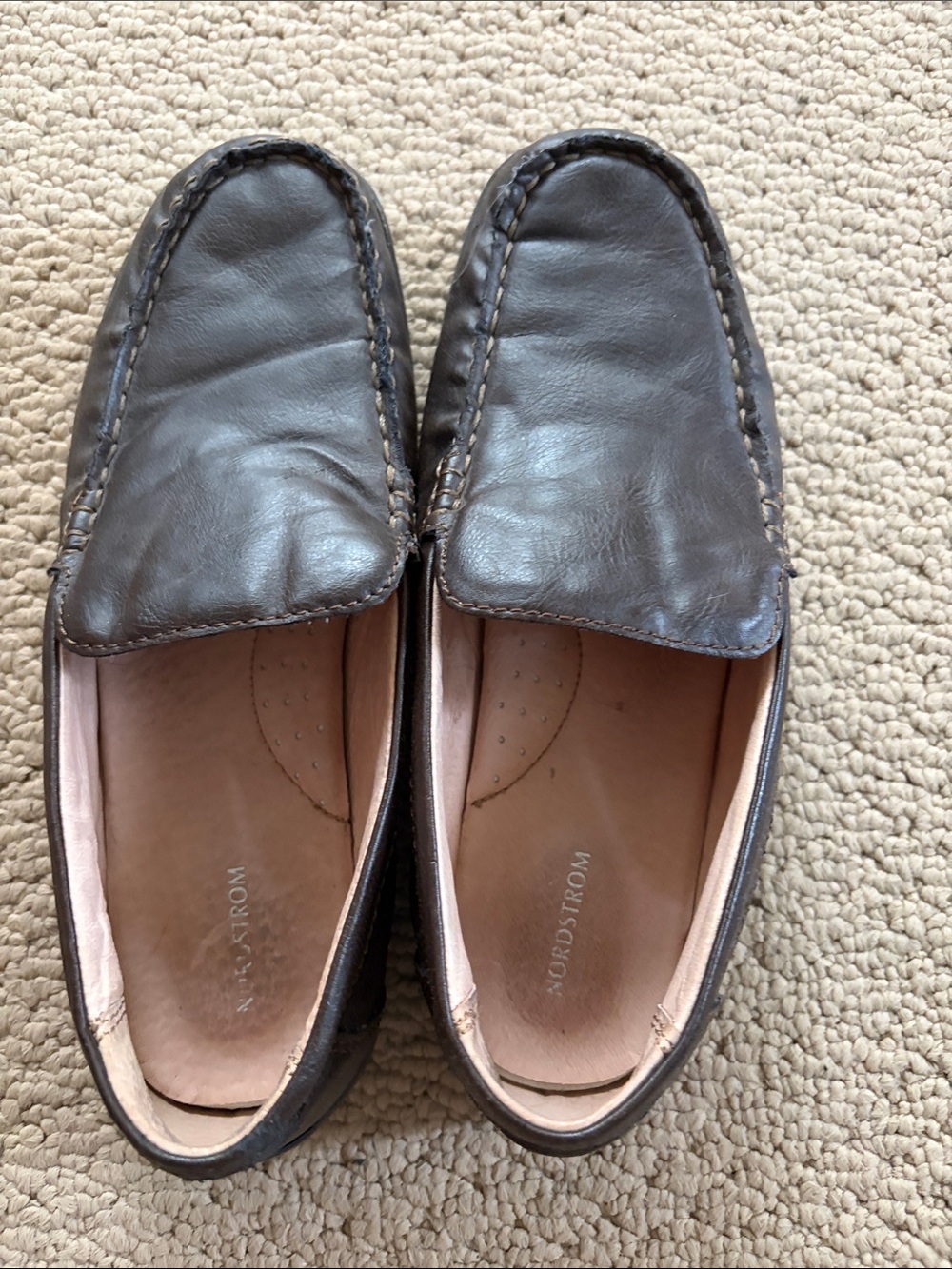 Nordstrom youth size 5, Brown Slip-On Loafers